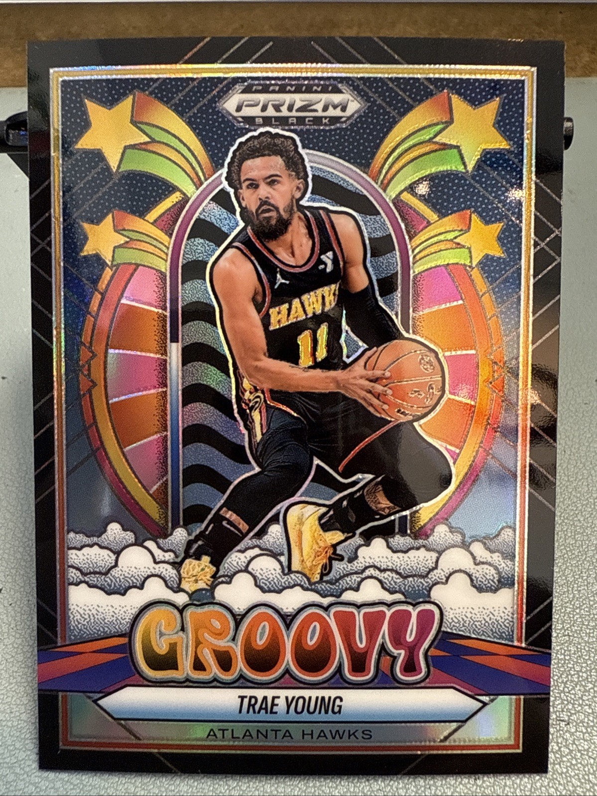 2024-25 Panini Prizm Black Trae Young GROOVY SSP Atlanta Hawks