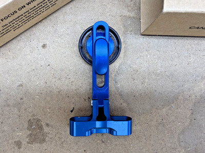 Cane Creek Computer Mount - Blue Anodized - Faceplate Stem Mount for GPS