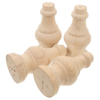 Table Legs Khaki Wood Stable Support for Dresser 4Pcs 12.0X5.8X5.8in