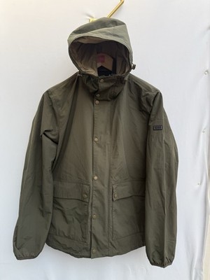 Barbour International Weir wasserdichte Kapuzenjacke khaki grün Herren Small