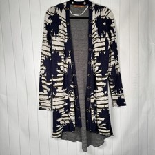 Belldini Studded Open Tunic Cardigan Print Sweater Casual Cozy Chic Fall Top M