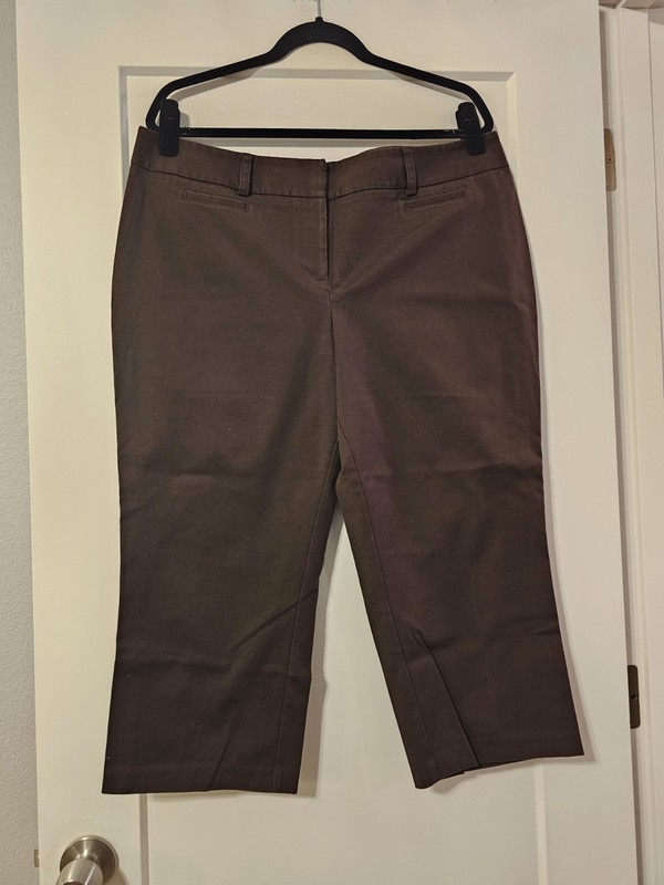 Apt.9 Womens Torrie Capris Mid Rise Straight Cropped Pants Size 16 GUC