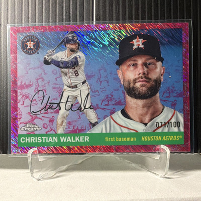 Topps 2025 Chrome Platinum PurpleRare Refrac Christian Walker #158 Astros 71/100