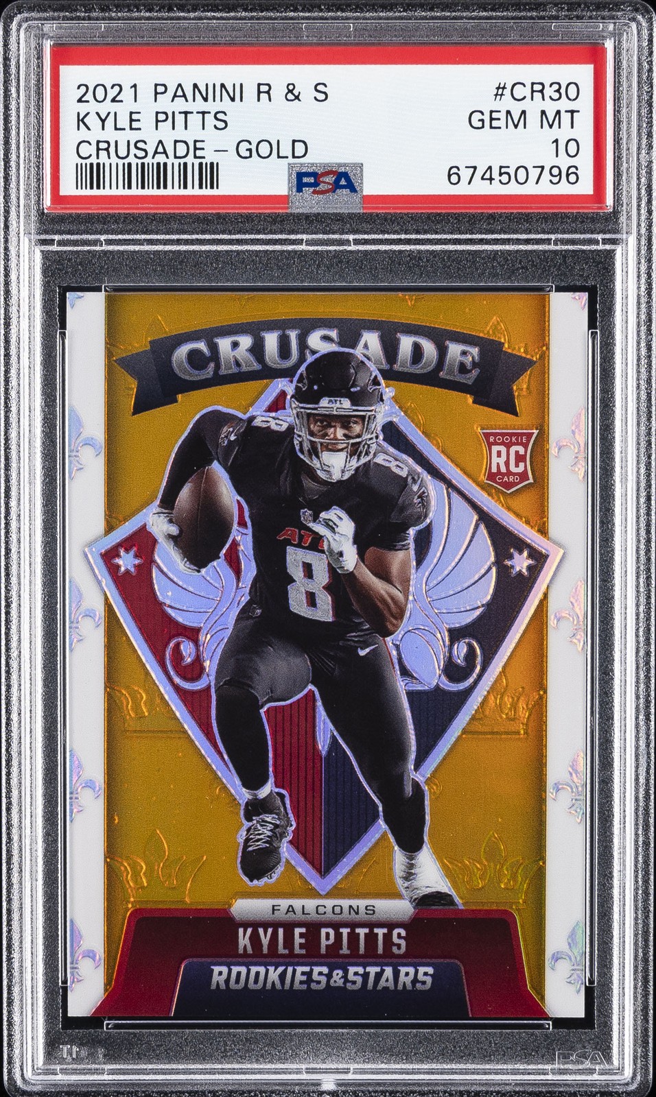 Kyle Pitts Panini Rookies & Stars Crusade #CR30 Gold