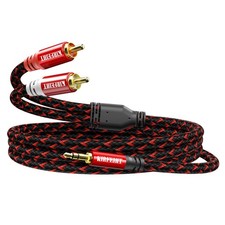 KIRFEIHT RCA Cables - 2RCA to 2RCA Subwoofer Cable OFC Core Gold-Plated Plug ...