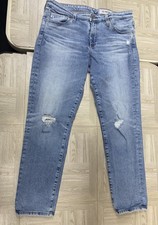 Adriano Goldschmied The Prima Crop Jeans Women Sz 31R Cropped Denim Distressed