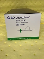 367281 Safety Blood Collection Set 21G x 3/4" x 12" Tubing - 50 Pack