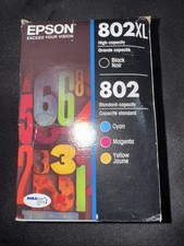 Epson 802XL Black 802 Cyan Magenta Yellow 4 Pack Ink Cartridge Exp: 05-2028