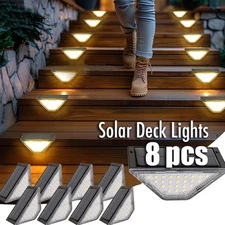 4-12PACK LED Solar Step Lights Garden Porch Deck Stairs Lamp Outdoor Waterproof