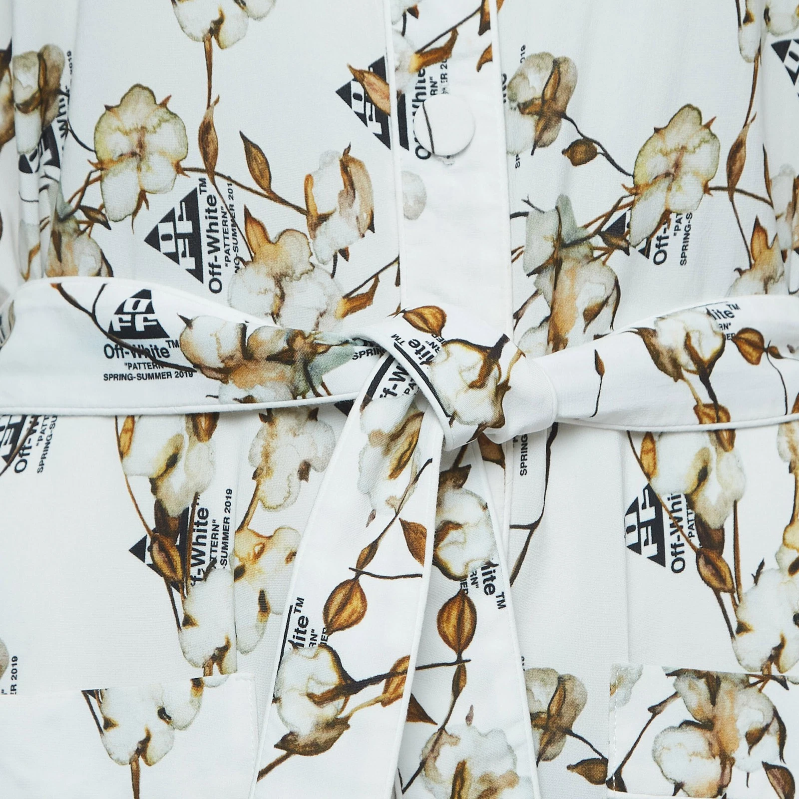 OFF WHITE Abito Midi camicia M con Stampa Logo Floreale Bianco Spaccio Bianco Splendido M