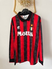 AC MILAN ITALY 1993 1994 HOME FOOTBALL SOCCER SHIRT LONG SLEEVE LOTTO VINTAGE L 