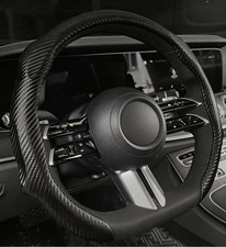 For Honda Civic Accord Cr-v Car Steering Wheel Cover Carbon Leather 15 Inch