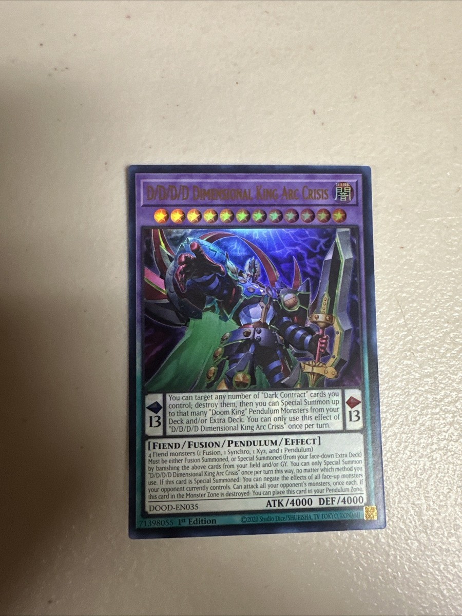 Yu-Gi-Oh! Einzelkarte - D/D/D/D-Dimensionskönig Arc Crisis – DOOD-DE035 Ultra Rare 1. Auflage Deutsch + Fieldcenter