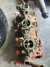348 Tripower Chevrolet Intake Manifold And Carbs.for Late 50s Early 60s Chevy W