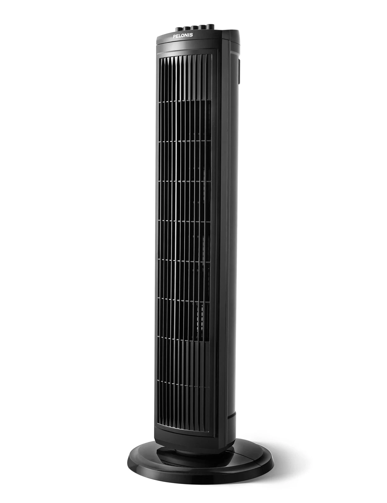 PELONIS 30" Oscillating Tower Fan - 3 Speed Settings, 8H Medium, Black