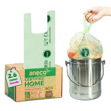 100 Compostable Food Waste Bags 2.6 Gallon With Handles, Small Compost Bags ...