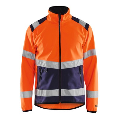 Blakläder Warnschutz-Softshell-Jacke orange marineblau Unisex-Größe: L
