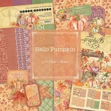 GRAPHIC 45 *HELLO PUMPKIN* BUNDLE  12x12 8x8 STICKERS FALL GORGEOUS *SHIPS FREE*