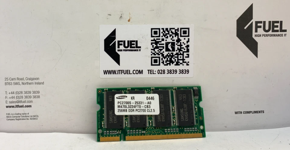 Samsung  254mb  DDR SODIMM ram memory module   333MHZ  -  M470L3224FT0-CB3 - Image 2 of 3