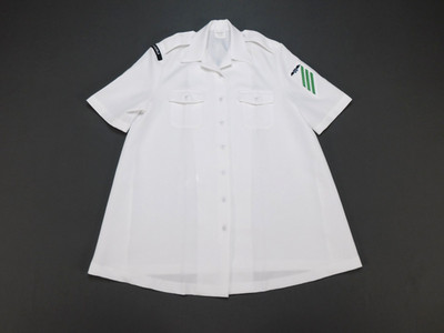 US Navy Maternity Shirt Small Women's Summer Service White Polyester CNT Uniform