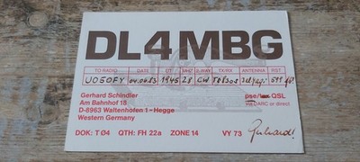 WEST GERMAN AMATEUR RADIO STATION 8963 WALTENHOFEN 1 HEGGE 1983
