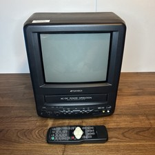 Sansui COM0961B 9" Color CRT TV/VCR Combo Retro Portable Tested W/Remote