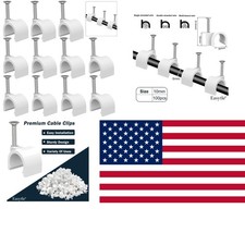 Sturdy 100 Pcs Cable Clips - Nail-In Wire Tacks for Easy Installation