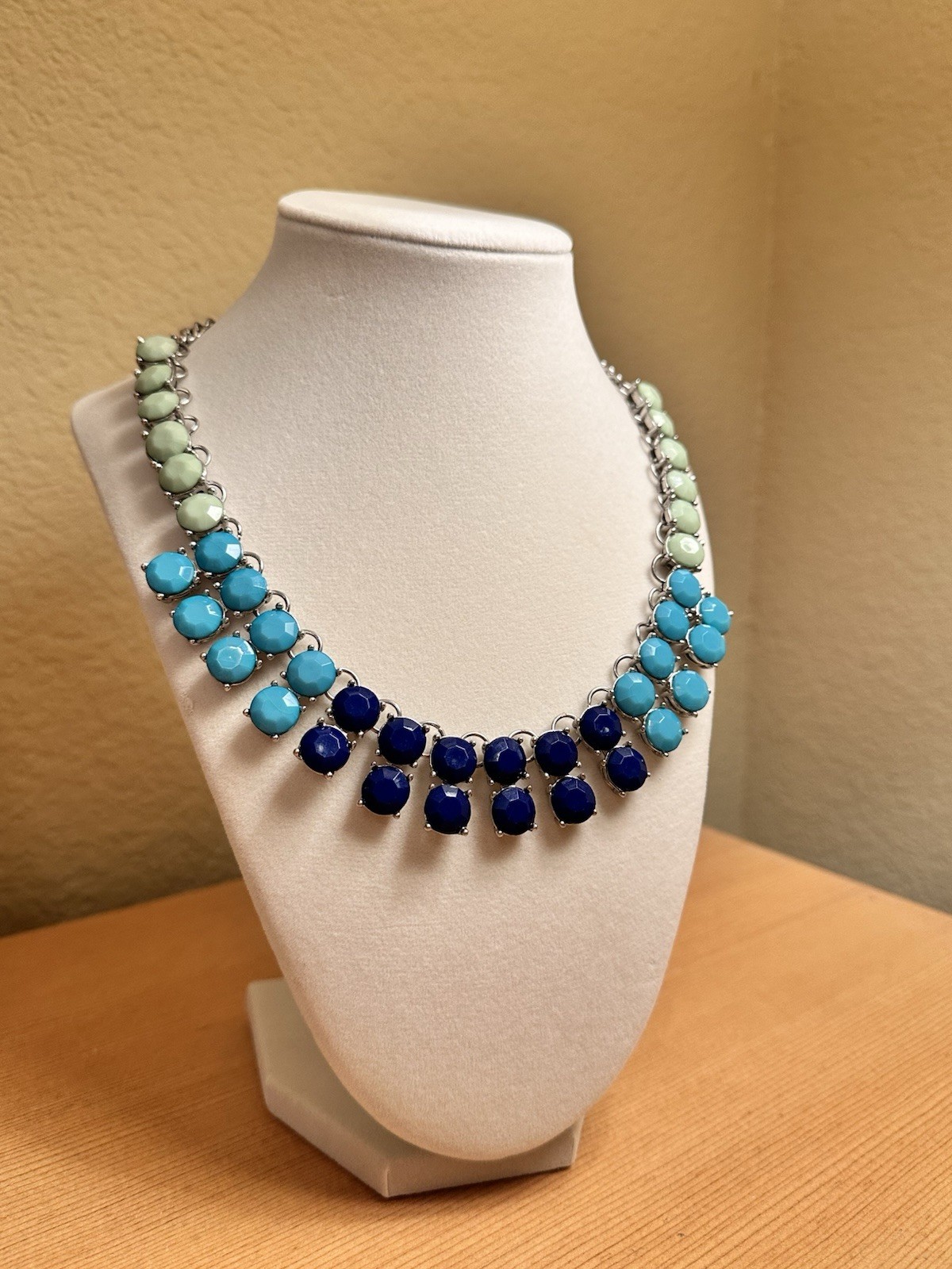 Bold Multicolor Statement Necklace – Ocean Blue, … - image 1