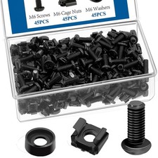 45 Pack M6 x 16mm Rack Mount Screws,Cage Nuts for Rack Mount Server Shelves,Rout