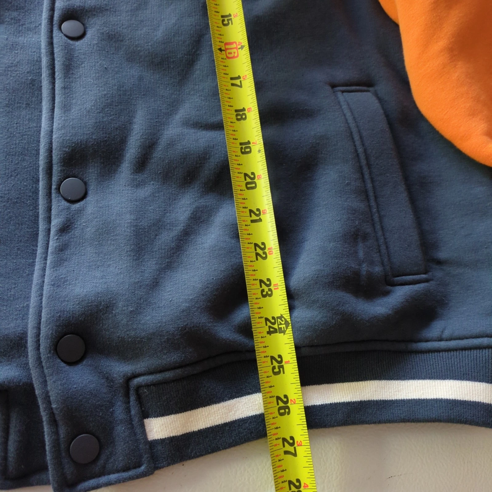Zara Patch BOMBER JACKET New York Orange & Blue NY Baseball Varsity Men’s XL image 8