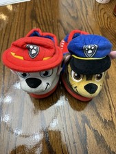 Paw Patrol Plush Slippers For Kids Child - Chase  Marshall - Size 9 / 10