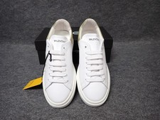 NEW Valentino Fresia Moon Leather Sneaker White Gold Women's Size 8.5 SS61