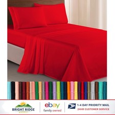 Luxurious 4-Piece Microfiber Bed Sheet Set with Embroidery, California King Size