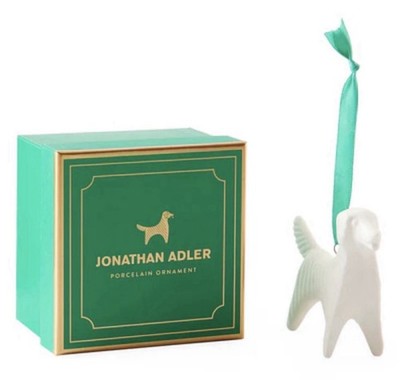 Jonathan Adler White Porcelain Golden Retriever Ornament - Dog - NEW Sealed