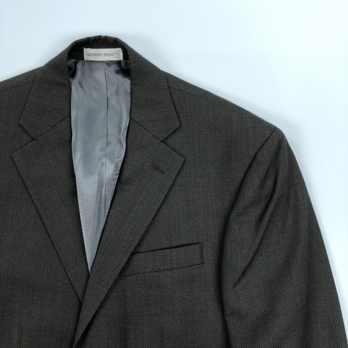 Geoffrey Beene 37S 30x36 Brown 100% Wool Birdseye Mens Jacket Pants Suit - Picture 2 of 24