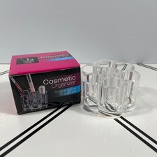 Clear Acrylic Flower Design Cosmetic Makeup Organizer Stand 6 Compartments