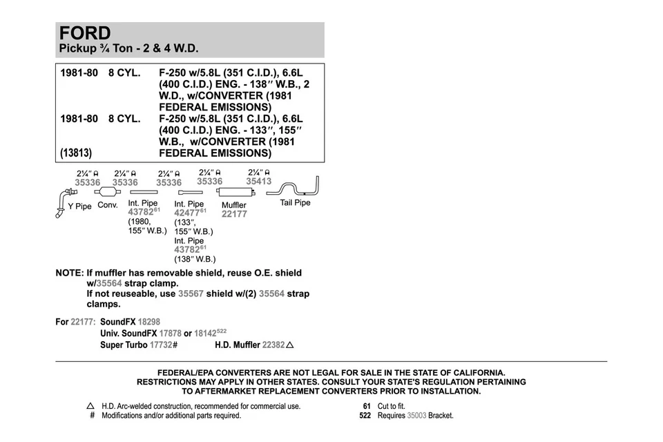For Ford E-100 Econoline Club Wagon 75-77 Aluminized Steel Muffler Heat Shield — 第 3/4 张图片