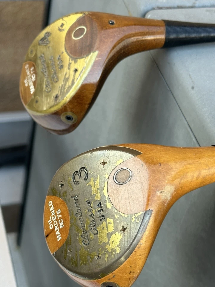 Cleveland Classic USA Persimmon 3,4 Wood Driver Set- Oil Hardened RC75. RH- 42 - Image 4 of 4