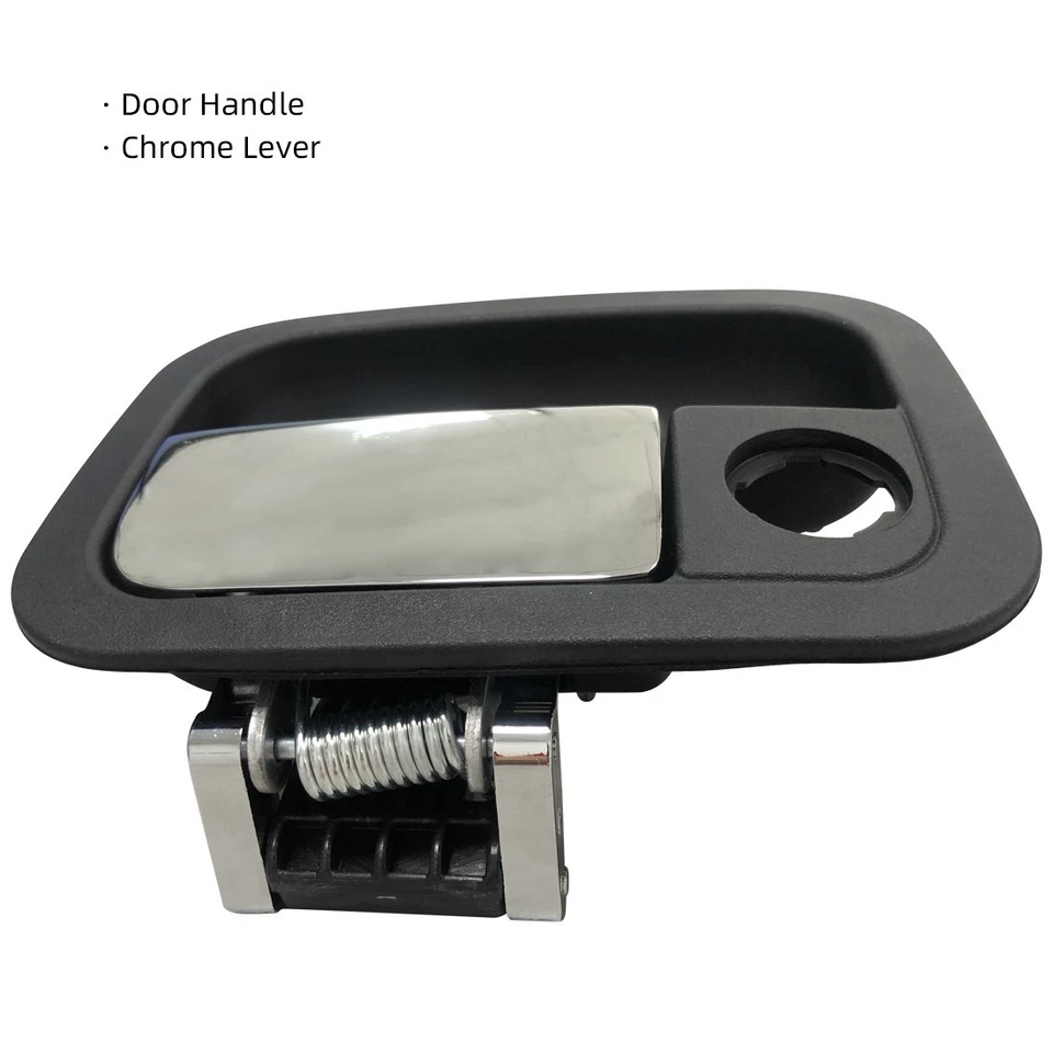 Manija de puerta exterior de metal cromada negra lado derecho del pasajero para Kenworth Peterbilt Foto 4 de 4