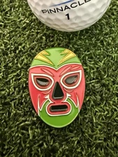 Golfball Marker Luchador Mask Green Magnetic USA Seller High Quality