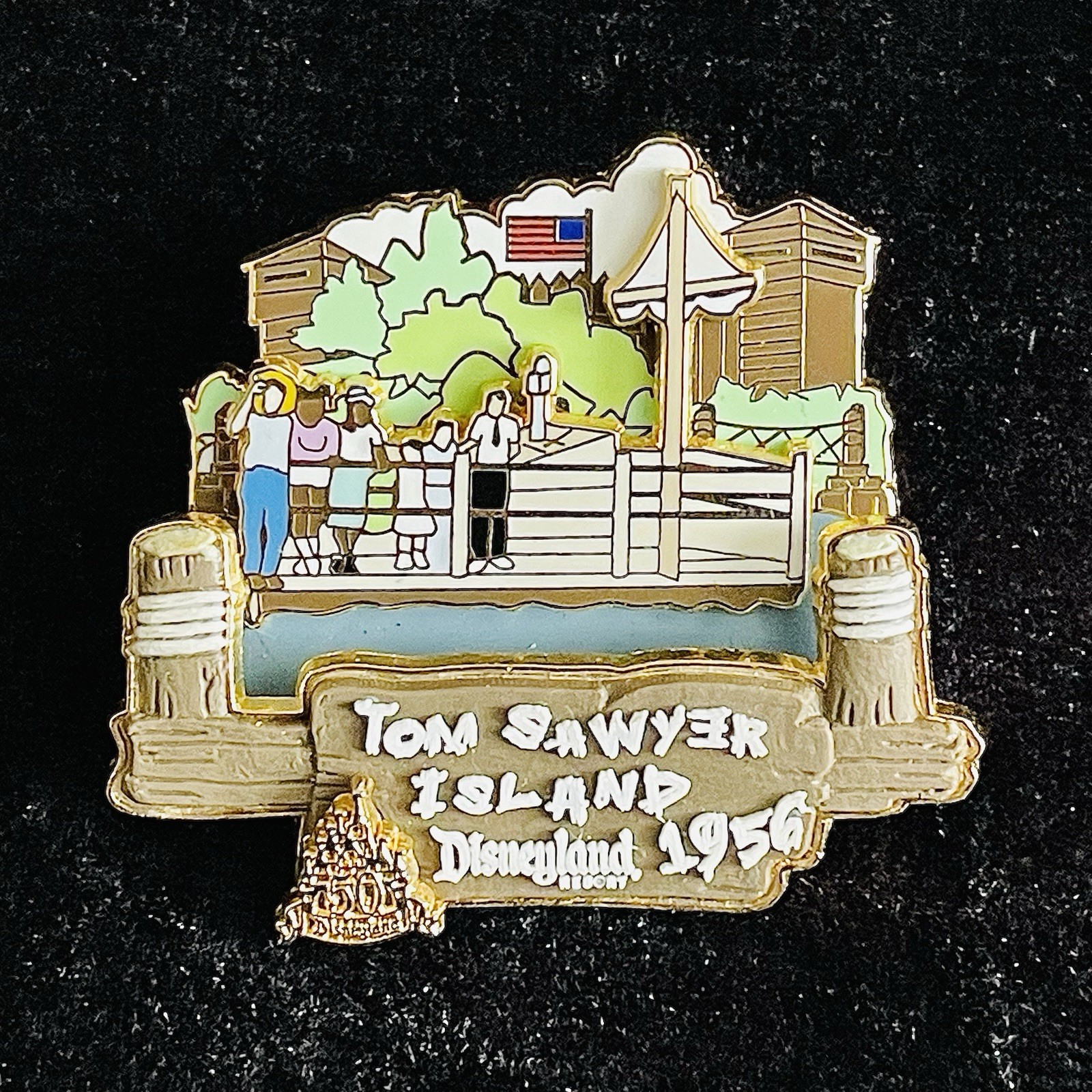 Tom Sawyer Island Opens Raft Magical Milestones 1956 Attraction DLR  Disney Pin
