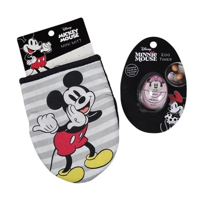 Mickey Mouse Mini Oven Mitt & Minnie Mouse Egg Timer NEW -Disney -Cooking