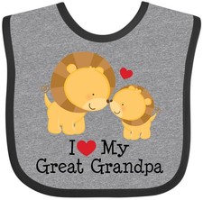 Inktastic I Love My Great Grandpa Baby Bib Grandfather Grandchild Clothing