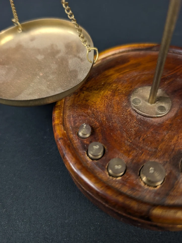 Ancienne balance de précision portable en laiton pour Bijoutier - Photo 4/4