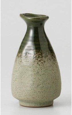Japanische Keramik Sake Flasche Tokkuri Wakakusa Oribe Nigo 8,3 X 14,4 Cm 325Cc