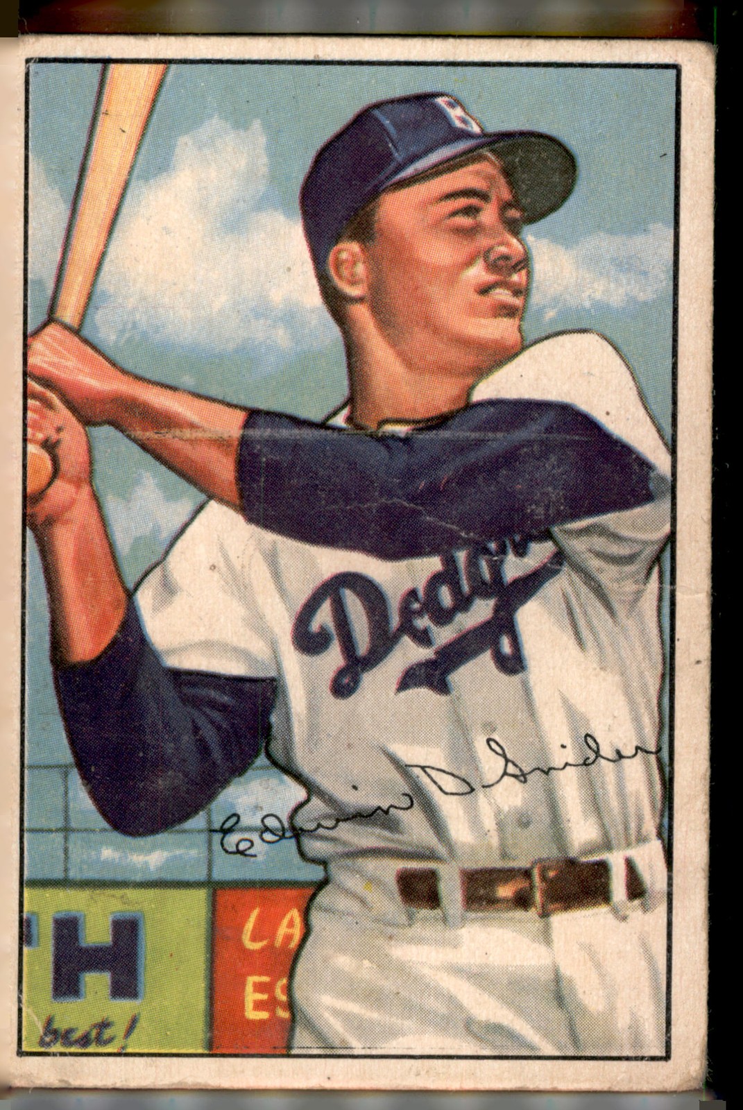 1952 Bowman #116 Duke Snider - crease (sku:2501)