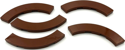 Lego 5 New Reddish Brown Tiles Flat Smooth Round Corner 4 x 4 Macaroni Pieces