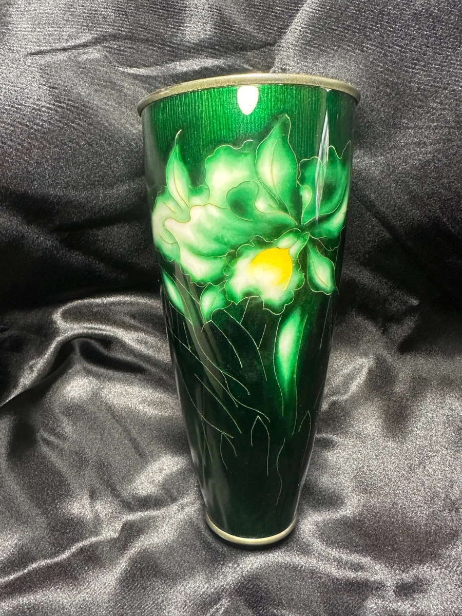 绿色景泰蓝日本古董花瓶| eBay