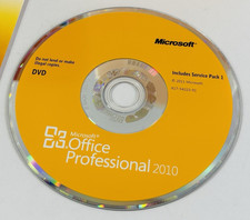 Microsoft Office Professional 2010 Serv Pack 1 DVD-ROM 2011 Disc Only, No Key