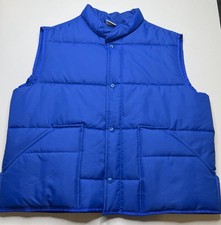 Vintage Ebert Sportswear 1980s Puffer Vest Blue XL Made In USA Mens NOS
